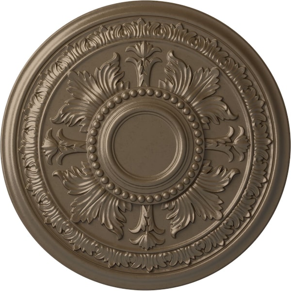Ekena Millwork Tellson Ceiling Medallion (Fits Canopies up to 6 3/4"), Hnd-Painted Warm Silver, 30 5/8"OD x 2 1/2"P CM30TEWSS - main